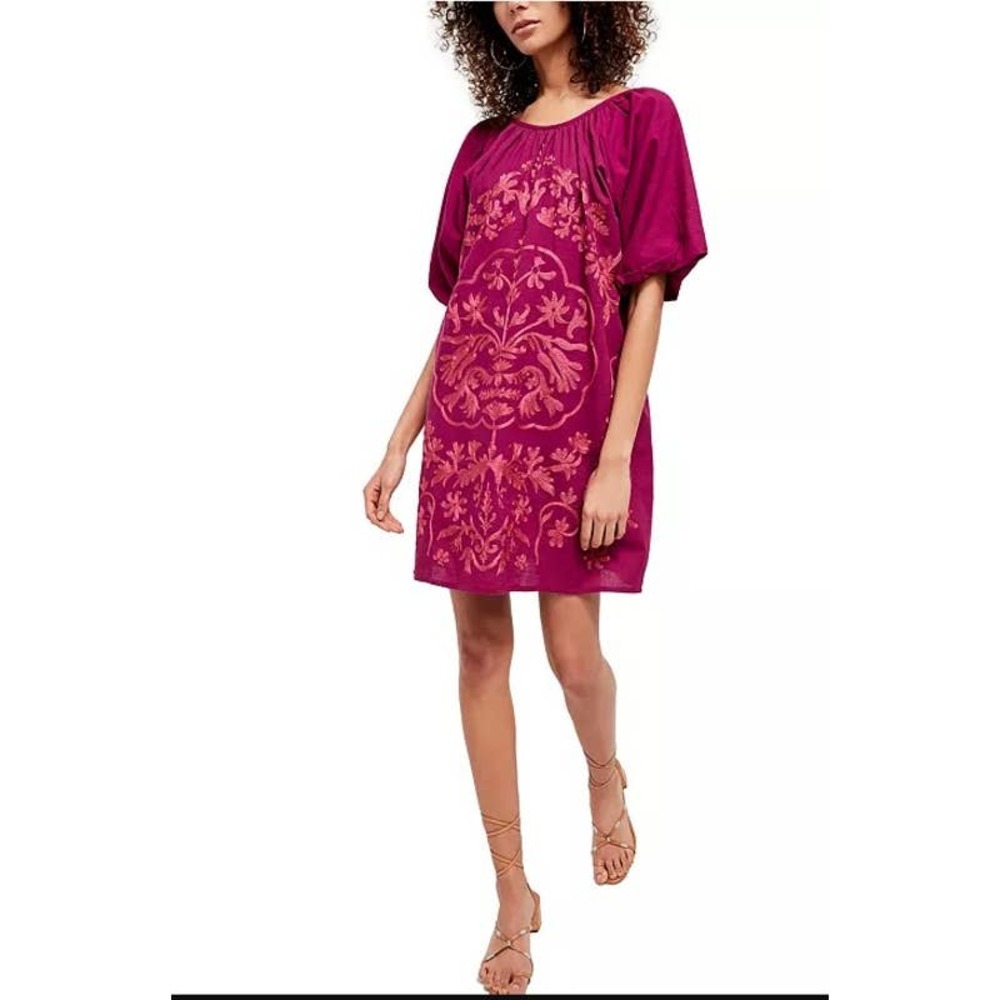 Free People Fiona Embroidered Mini Dress Size Xs.